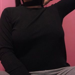 thick black sweater